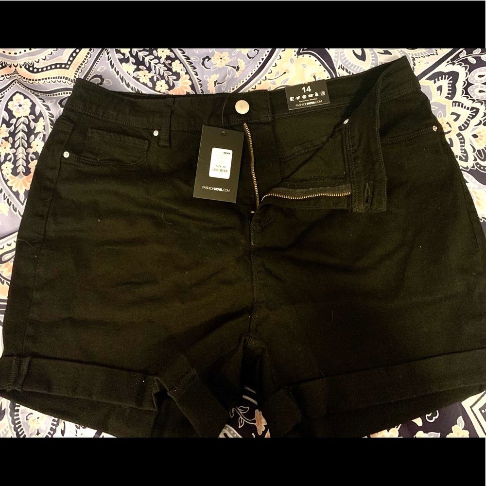 High waisted denim shorts